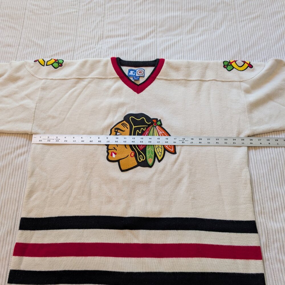 Vintage Chicago Blackhawks Starter Throwback Sweater XL EUC NHL Hockey - Picture 2 of 10